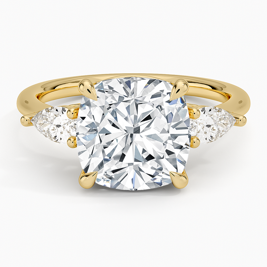 ecomposer-view with diamond shape-cushion, ecomposer-metal type-yellow-gold-18k