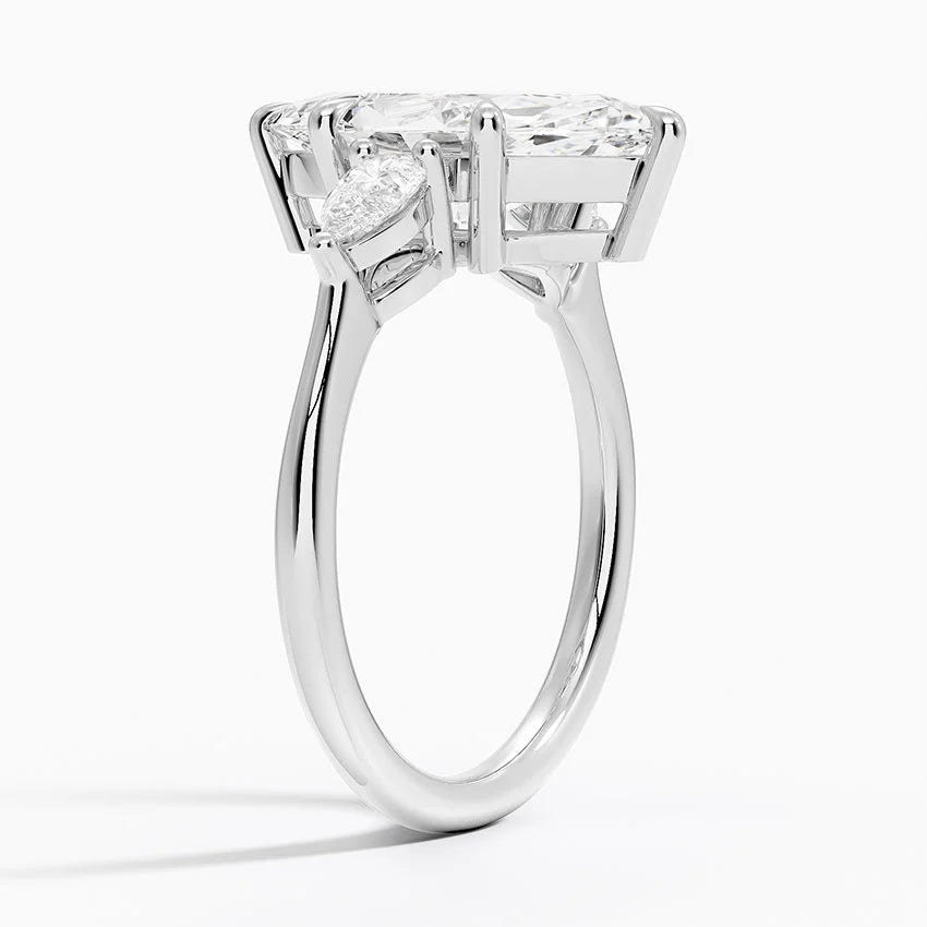 4 Carat Trilogy Lab Grown Diamond Engagement Ring in 18k Gold