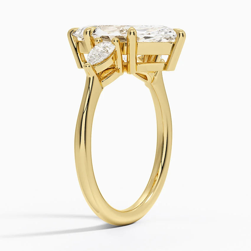 4 Carat Trilogy Lab Grown Diamond Engagement Ring in 18k Gold