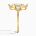 Marquise Cut Three-Stone Diamond Engagement Ring with Pear Sides in Solid Gold⁠