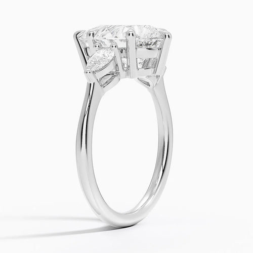 4 Carat Trilogy Lab Grown Diamond Engagement Ring in 18k Gold