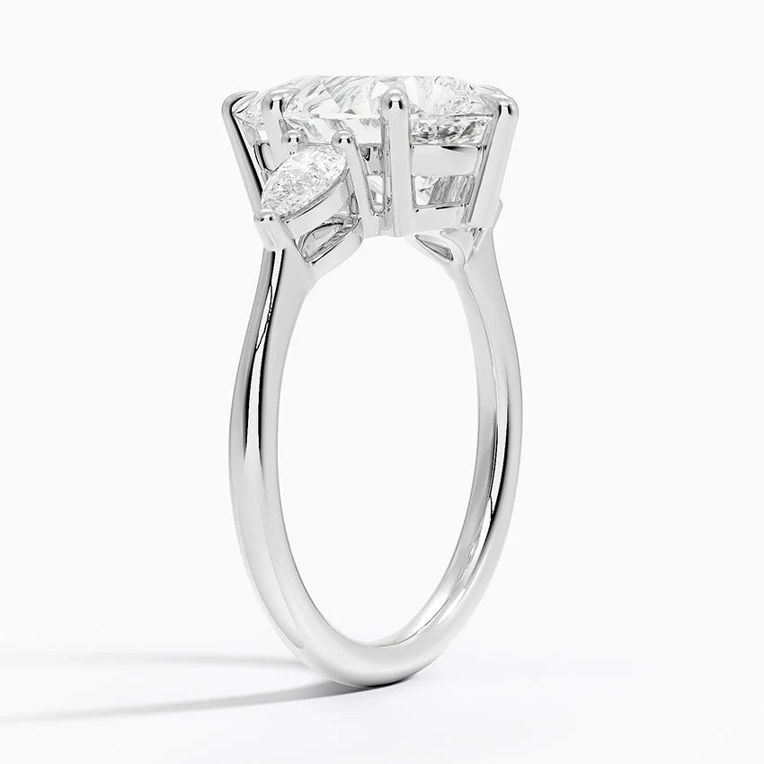 4 Carat Trilogy Lab Grown Diamond Engagement Ring in 18k Gold