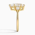 Pear Cut Three-Stone Engagement Ring in Solid Gold⁠