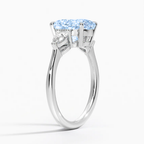 18K Solid Gold Multicolor Pear Trilogy Lab Diamond Ring