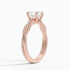 18K Solid Gold Braided Diamond Ring