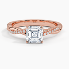 18K Solid Gold Braided Diamond Ring