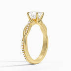 18K Solid Gold Braided Diamond Ring