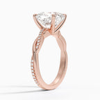 18K Solid Gold Diamond Twist Ring