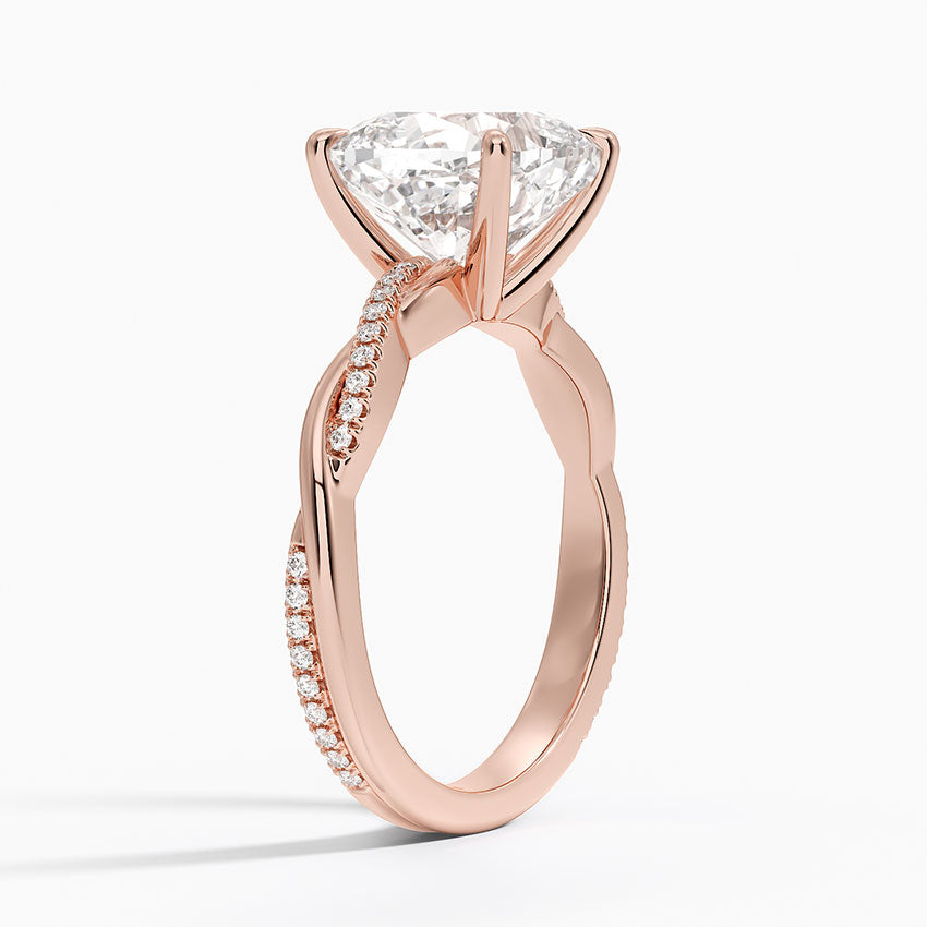 18K Solid Gold Diamond Twist Ring