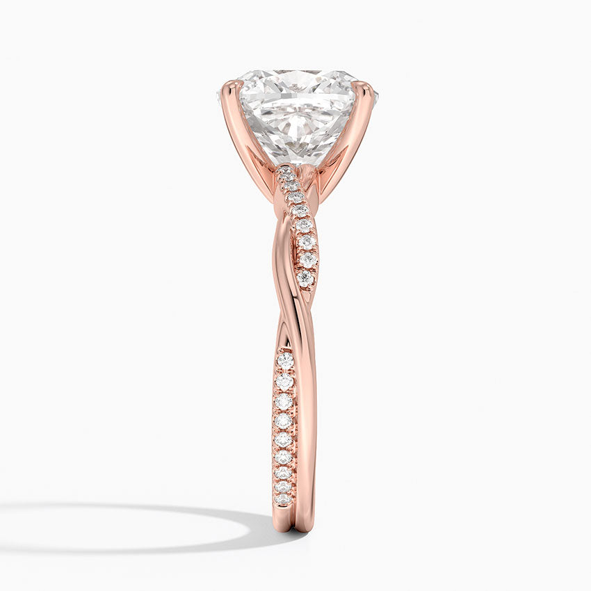18K Solid Gold Diamond Twist Ring