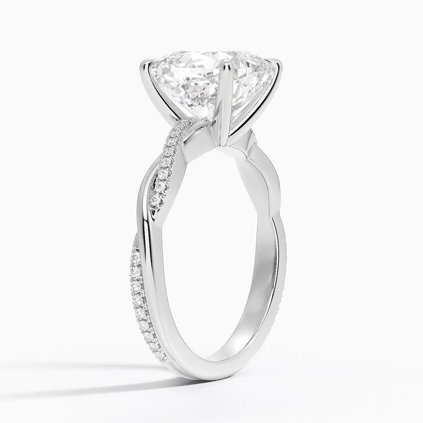 18K Solid Gold Diamond Twist Ring