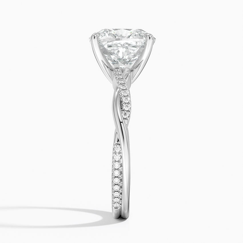 18K Solid Gold Diamond Twist Ring