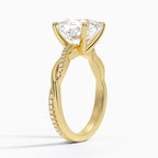18K Solid Gold Diamond Twist Ring