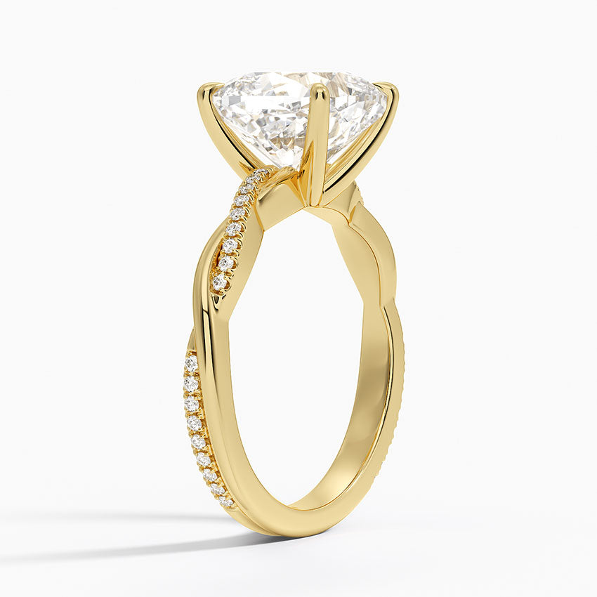 18K Solid Gold Diamond Twist Ring