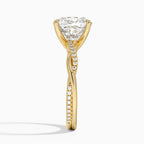 18K Solid Gold Diamond Twist Ring