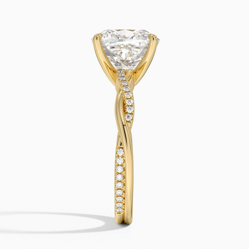 18K Solid Gold Diamond Twist Ring