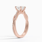 18K Solid Gold Braided Twist Diamond Ring