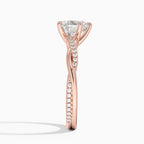 18K Solid Gold Braided Twist Diamond Ring