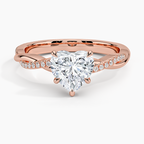 18K Solid Gold Braided Twist Diamond Ring