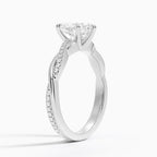 18K Solid Gold Braided Twist Diamond Ring