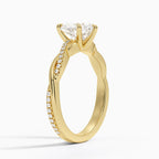 18K Solid Gold Braided Twist Diamond Ring