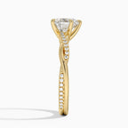 18K Solid Gold Braided Twist Diamond Ring