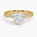 18K Solid Gold Braided Twist Diamond Ring