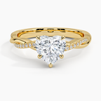 18K Solid Gold Braided Twist Diamond Ring