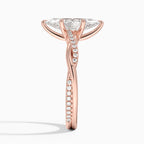 18K Solid Gold Twist Band Diamond Ring
