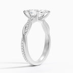 18K Solid Gold Twist Band Diamond Ring
