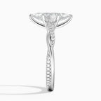 18K Solid Gold Twist Band Diamond Ring