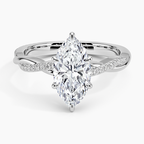 18K Solid Gold Twist Band Diamond Ring