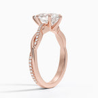 18K Solid Gold Twisted Shank Diamond Ring