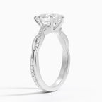 18K Solid Gold Twisted Shank Diamond Ring