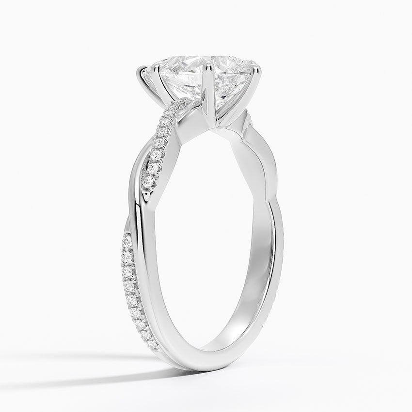 18K Solid Gold Twisted Shank Diamond Ring