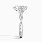 18K Solid Gold Twisted Shank Diamond Ring