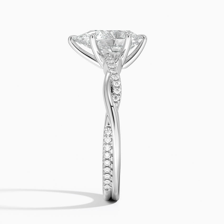 18K Solid Gold Twisted Shank Diamond Ring