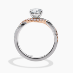 18K Solid Gold Twisted Fancy Pink Pavé Round Lab Diamond Ring
