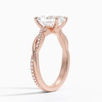 18K Solid Gold Intertwined Diamond Ring