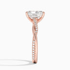 18K Solid Gold Intertwined Diamond Ring