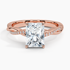 18K Solid Gold Intertwined Diamond Ring