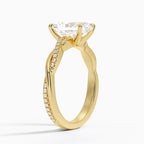 18K Solid Gold Intertwined Diamond Ring