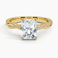 18K Solid Gold Intertwined Diamond Ring