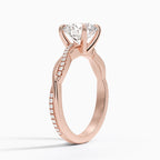18K Solid Gold Sculpted Twist Diamond Ring