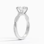 18K Solid Gold Twist Shank Lab Diamond Ring