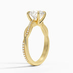 18K Solid Gold Twist Shank Lab Diamond Ring