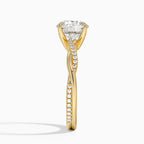 18K Solid Gold Sculpted Twist Diamond Ring
