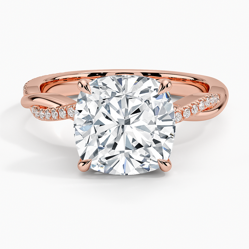 18K Solid Gold Diamond Twist Ring