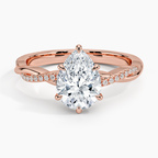 18K Solid Gold Twisted Shank Diamond Ring
