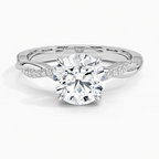 18K Solid Gold Twist Shank Lab Diamond Ring